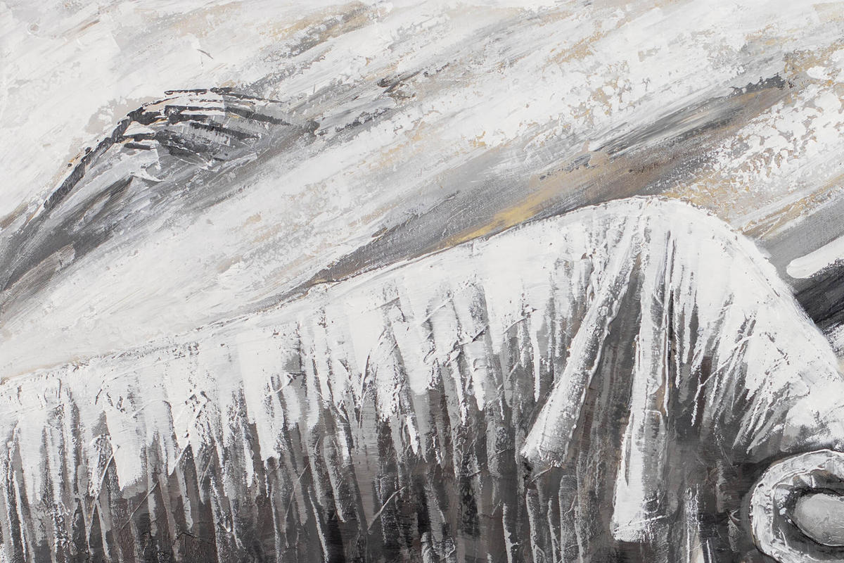 ACRYLBILD HANDGEMALT 100/75 cm - Schwarz/Grau, Holz/Textil (2.72/75cm) - KUNSTLOFT