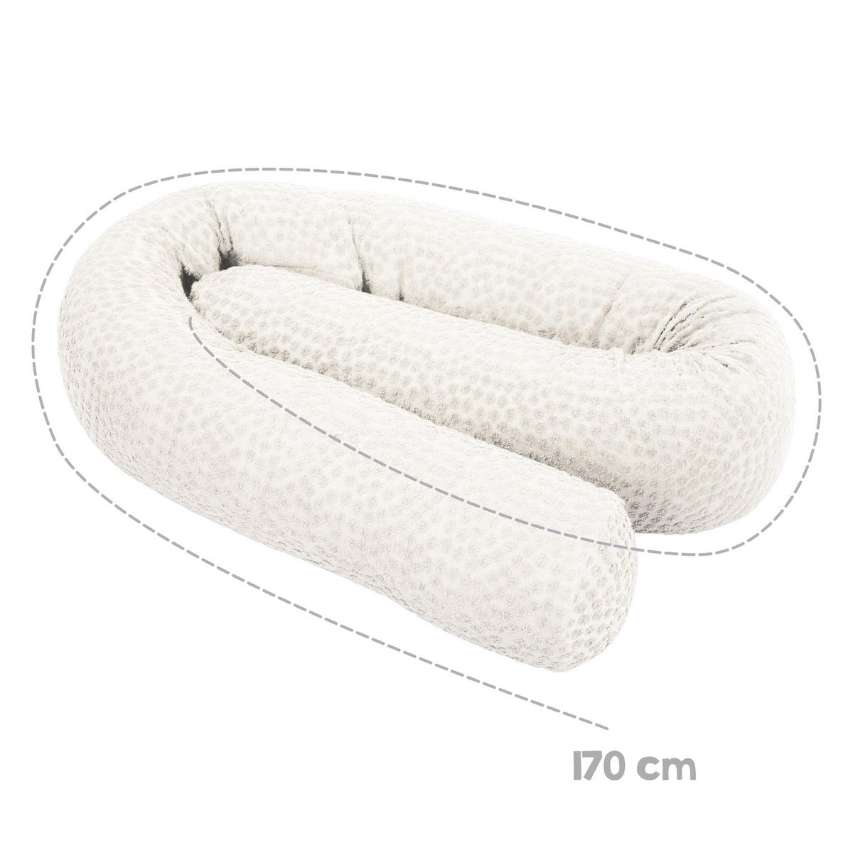 BETTSCHLANGE Seashells oyster - Weiß, Textil (170/12cm) - Roba