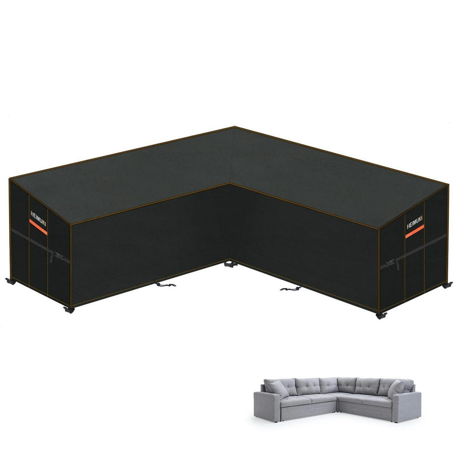 ABDECKHAUBE L-Form Lounge 270 x 270 x 100 cm Wasserdicht - Schwarz, Kunststoff (2/1/3cm)