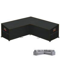 ABDECKHAUBE L-Form Lounge 270 x 270 x 100 cm Wasserdicht - Schwarz, Kunststoff (2/1/3cm)