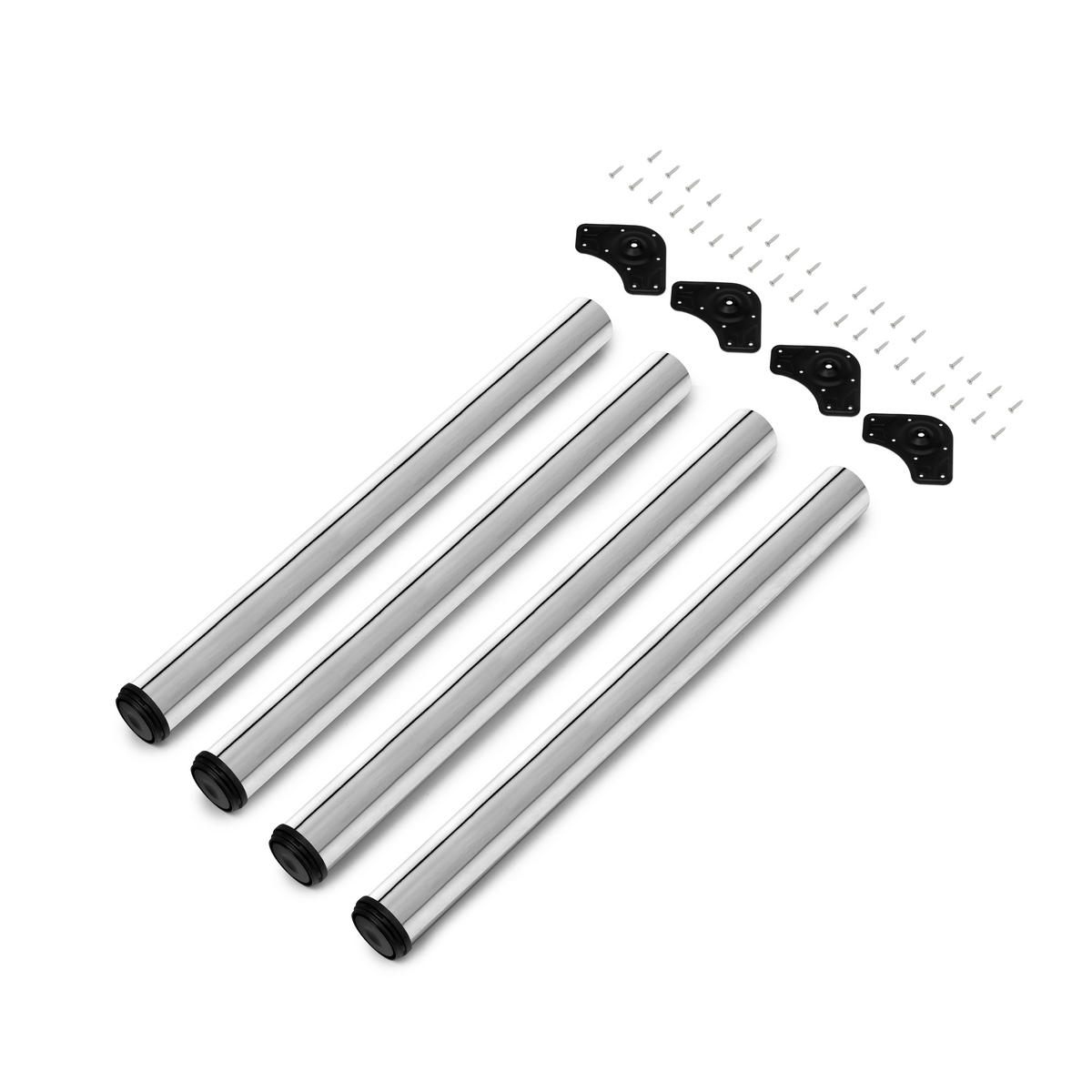 TISCHBEINE, Durchmesser 60mm, H 710mm, Stahl, Verchromt 4er-set - Chromfarben, Metall (14.2/73/14.2cm) - EMUCA