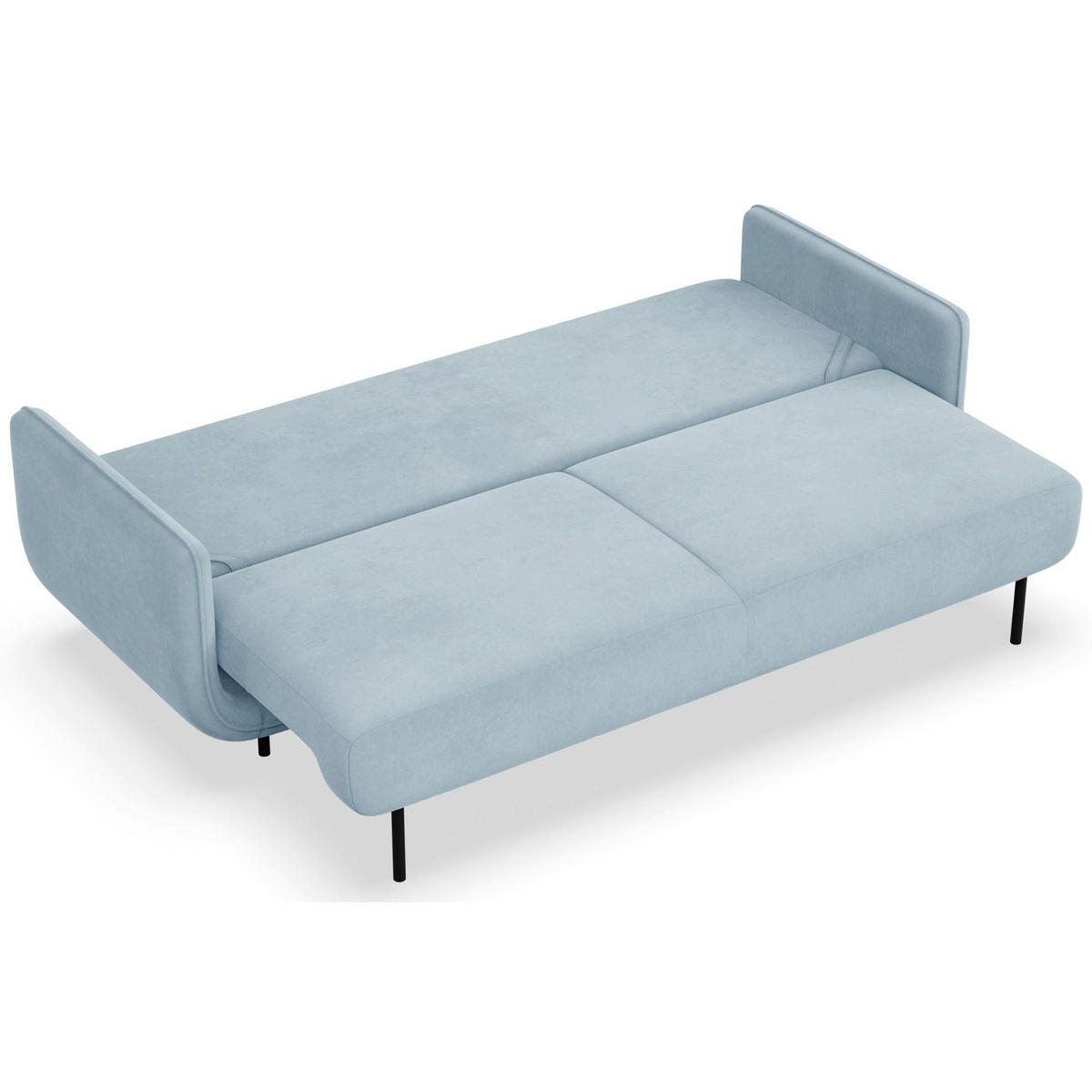 SCHLAFSOFA Ovals Hellblau - Schwarz/Hellblau, Textil/Metall (236/95/96cm) - Selsey