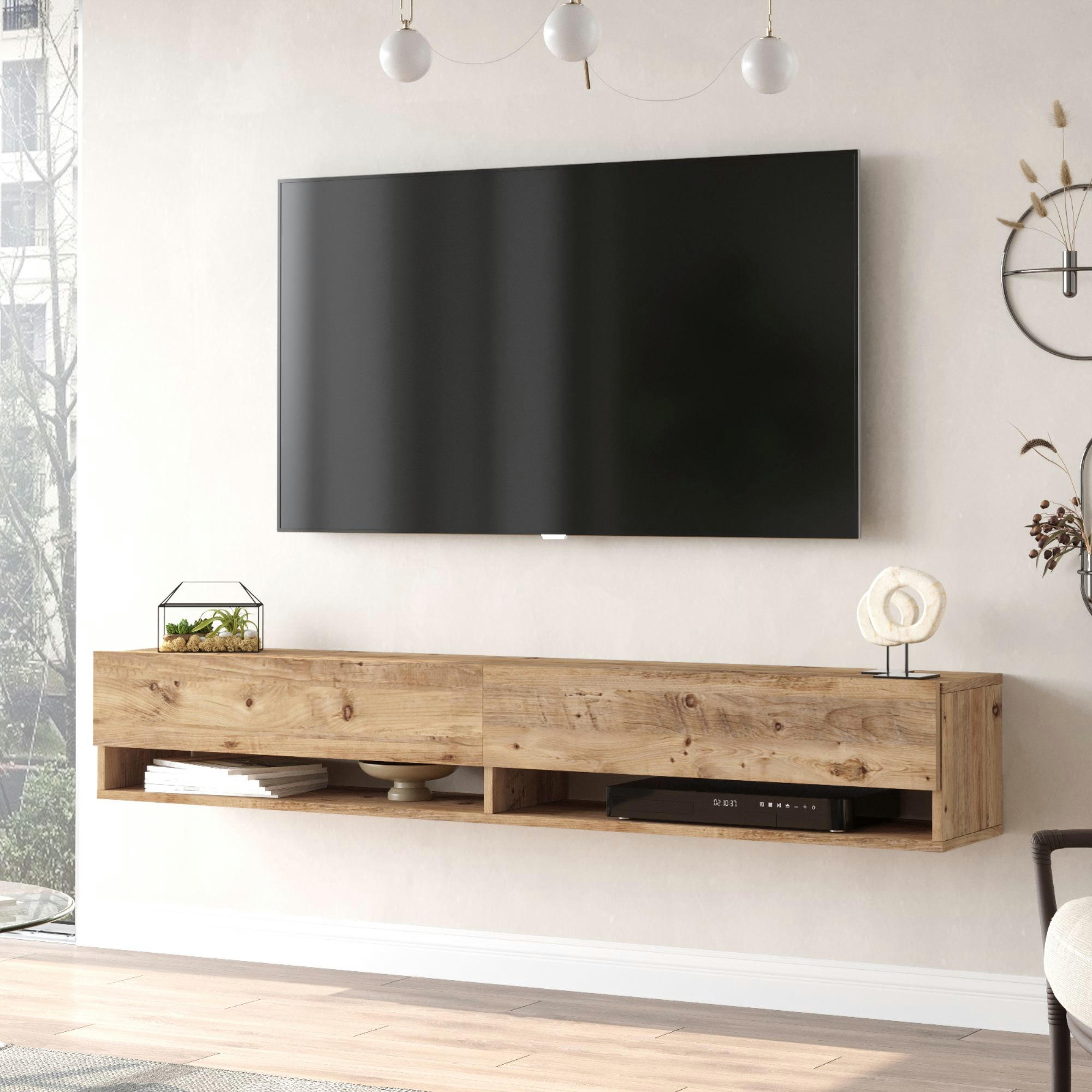 TV-ELEMENT Laitila - Naturfarben, Holzwerkstoff (180/29.5/31.5cm) - [en.casa]