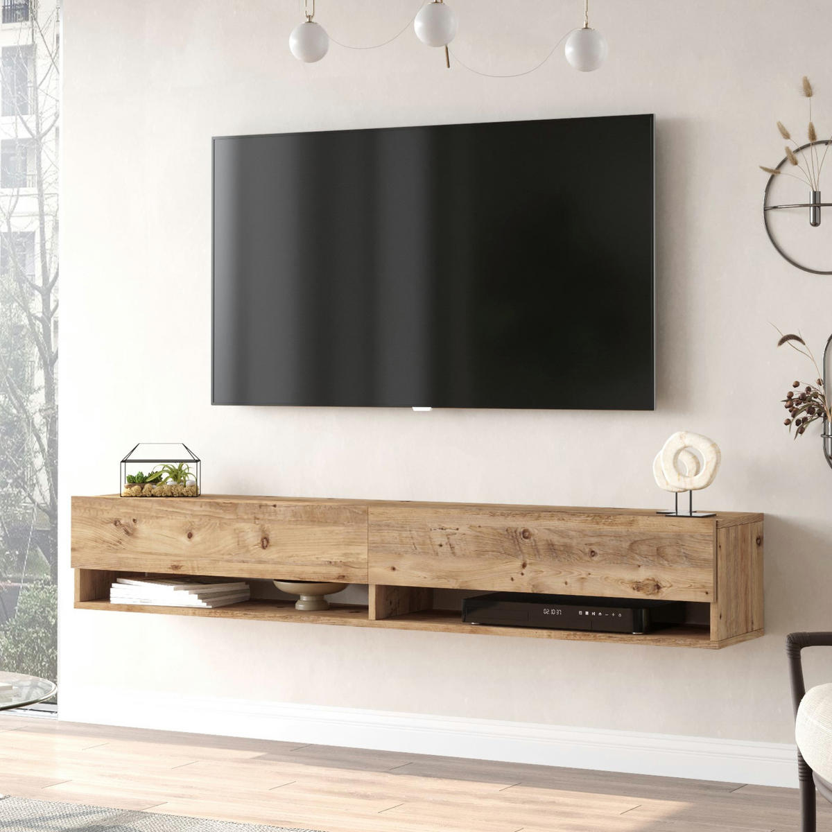 TV-ELEMENT Laitila - Naturfarben, Holzwerkstoff (180/29.5/31.5cm) - [en.casa]