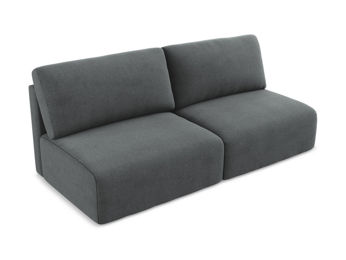 3-SITZER SOFA mit Schlaffunktion Strukturstoff Stoff Grau - Schwarz/Grau, Kunststoff/Textil (216/79/102cm) - Makamii