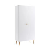 KLEIDERSCHRANK NATURA, 87 cm, Weiß Matt, mit 5 Fächern - Weiß, Holz (87/212/41cm) - Excellent Home