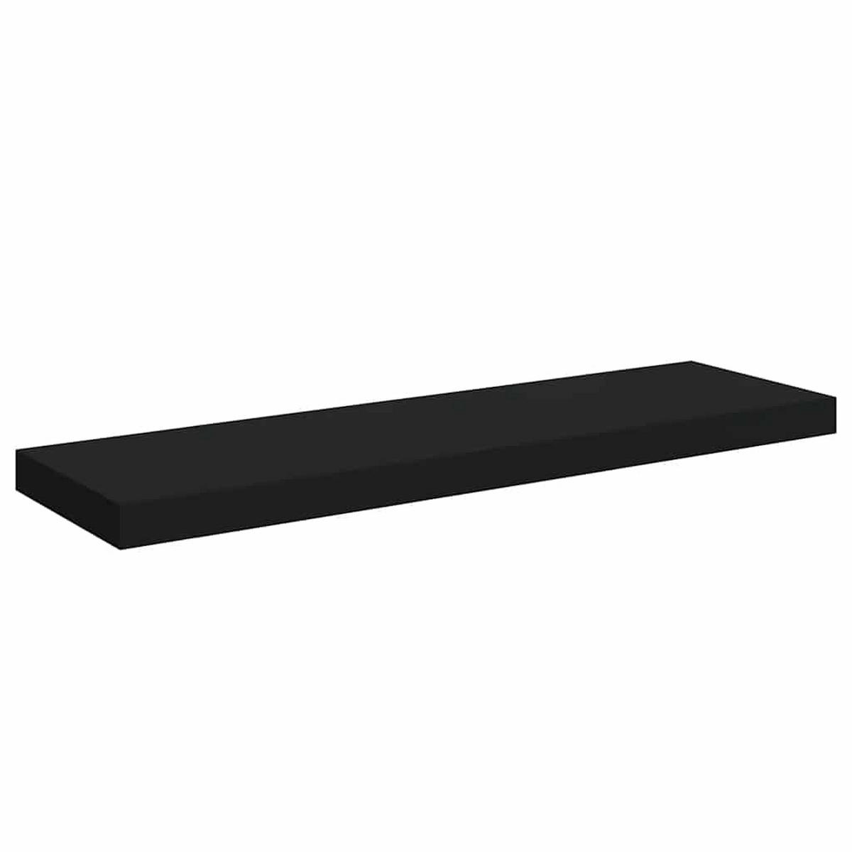 WANDBOARDSET 2-teilig 80/23,5/3,8 cm aus Mdf Schwarz - Schwarz, Holzwerkstoff/Metall (80/3.8/23.5cm) - vidaXL