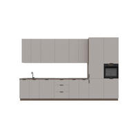 KÜCHENZEILE 400 cm – Sorento K73-G400 R – in Beige / Matt - Beige/Schwarz, Holz/Metall (400/247/58cm) - ROYAL24_MARKT
