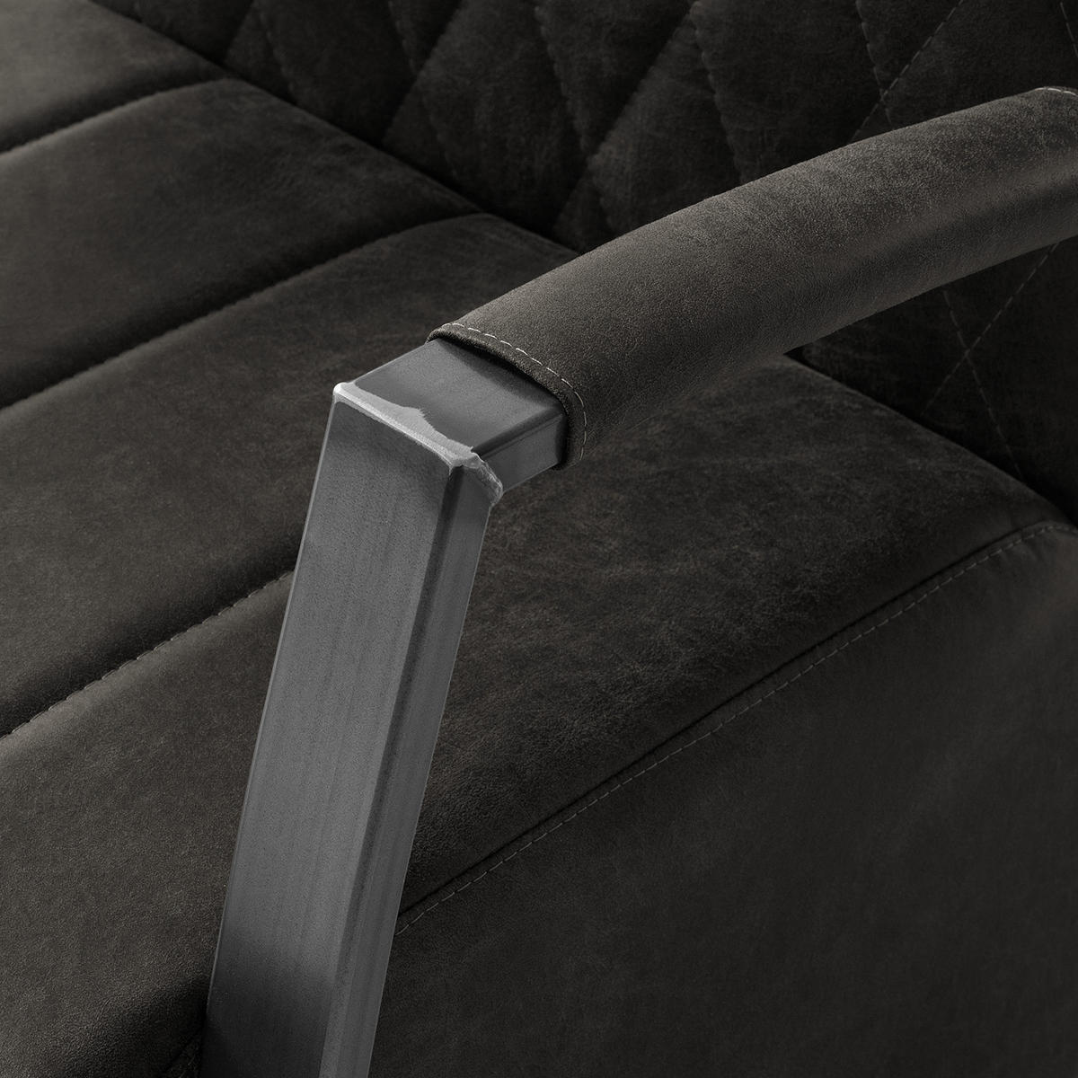 SESSEL - Antiklederlook - Dunkelbraun, Textil (63/83/83cm) - home24