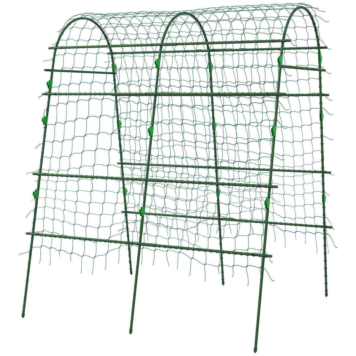 RANKBOGEN DE-10155 mit Vogelschutznetz - Grün, Metall (144/206/167cm) - ComfortXL