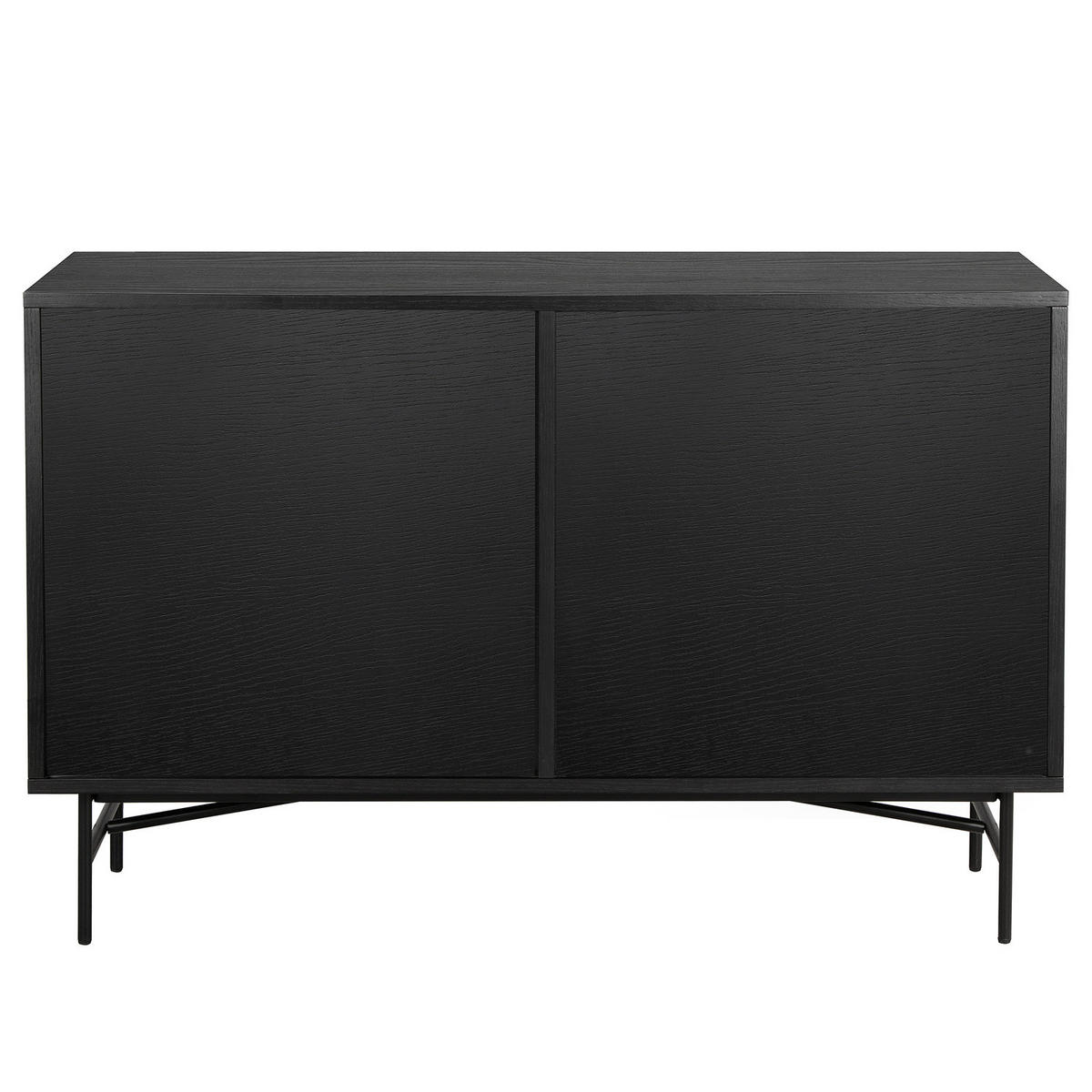 SIDEBOARD mit 6 Schubladen - Echtholzfurnier - Eichefarben/Schwarz, Holzwerkstoff/Metall (120/80/40cm) - home24