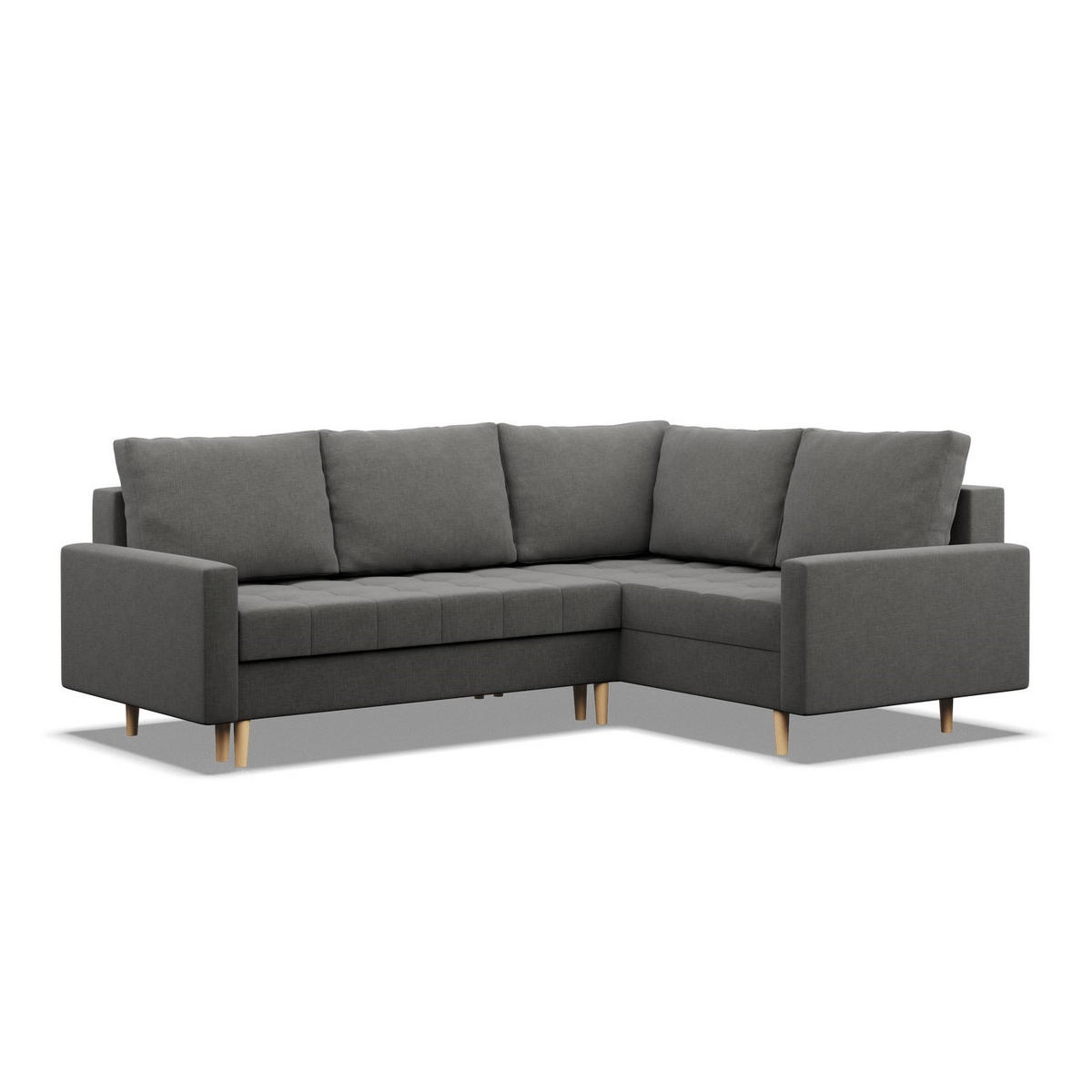 ECKSOFA RECHTS MIT SCHLAFFUNKTION ELMA, Dunkelgrau - Dunkelgrau, Textil (223/172cm) - Mebligo