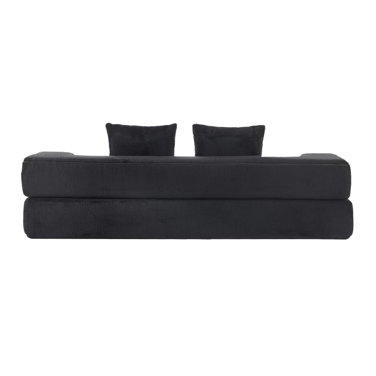 SCHLAFSOFA DE-34992 2-in-1 klappbar Schwarz - Schwarz, Textil (52/48/190cm) - ComfortXL