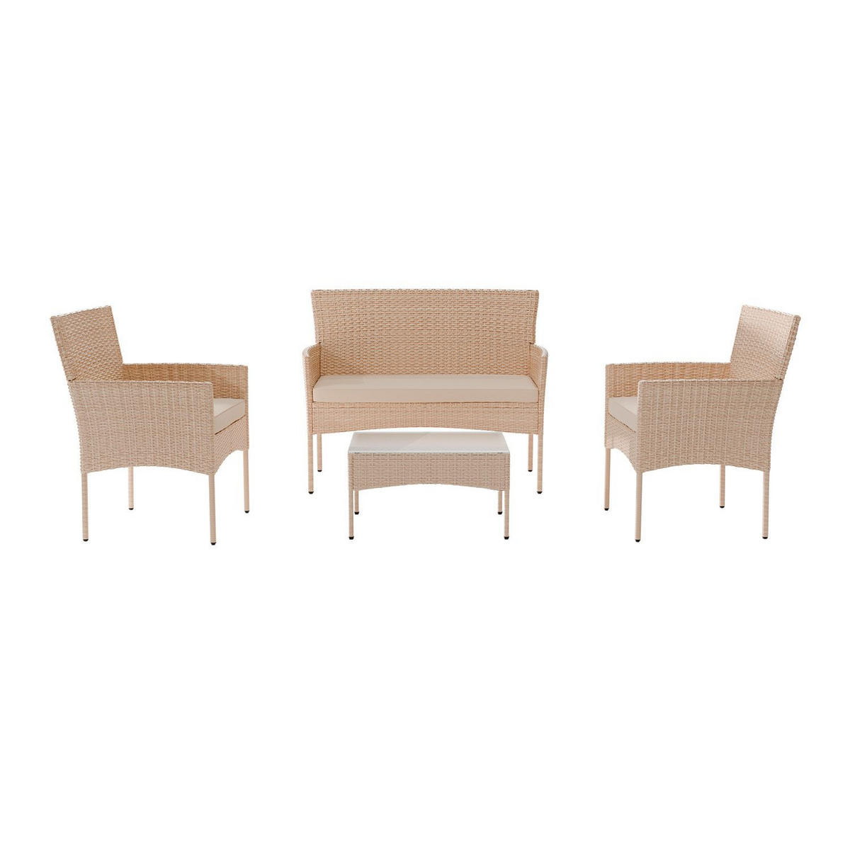 GARTENSET Fort Myers creme/ sand - Creme, Kunststoff/Metall - Juskys