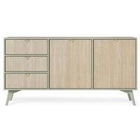 KOMMODE - Abeto Grün S158 - Eichefarben/Grün, Holz (158/80/38cm) - Möblo