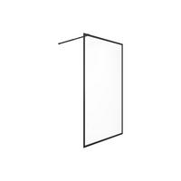 DUSCHTRENNWAND Seitenwand italienische Dusche - 120 x 200 cm - Sicherheitsglas - Schwarz matt - AMBERI - Schwarz, Metall (120/200cm) - Vente-Unique