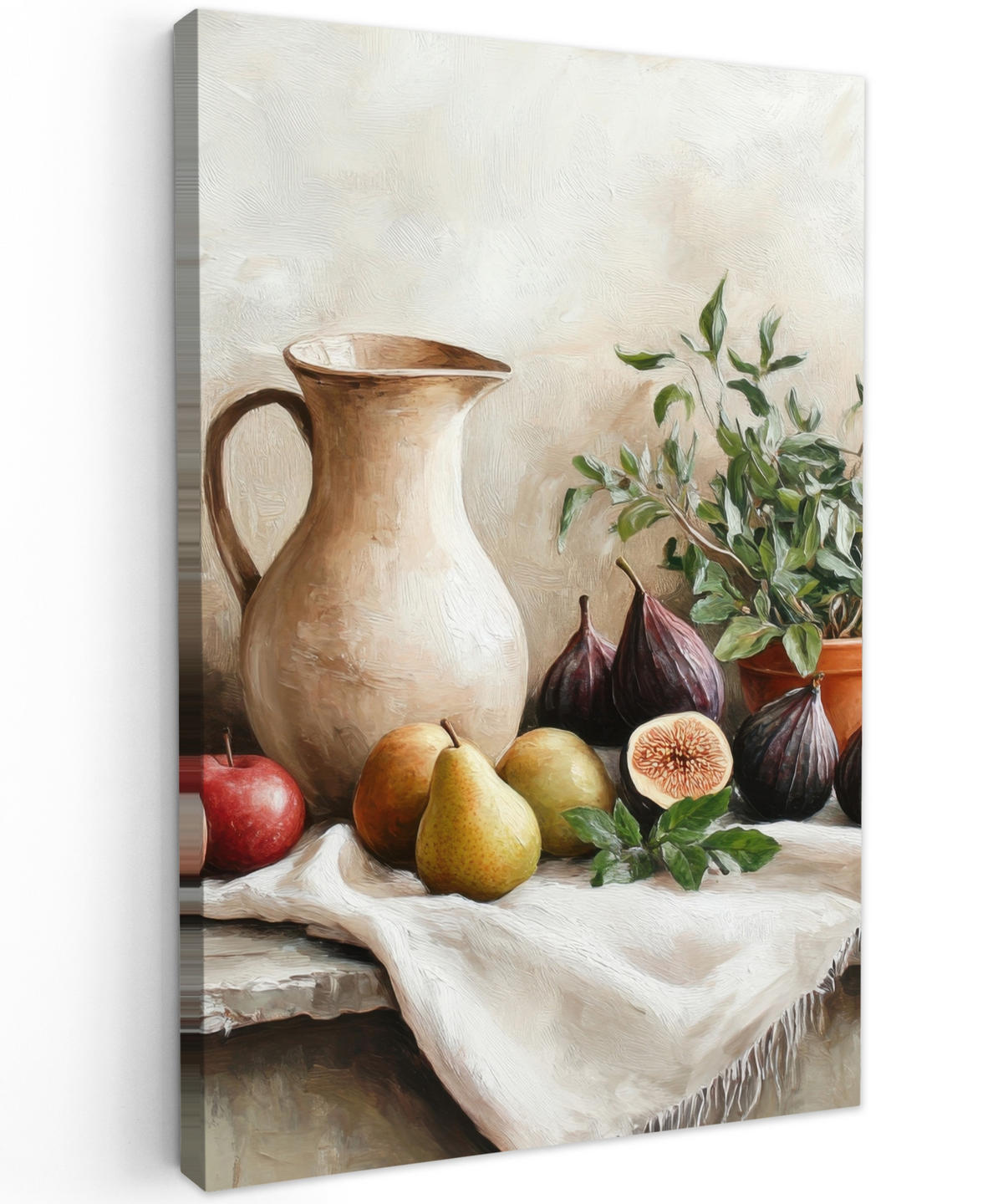 LEINWANDBILD Obst - Kräuter - Ländlich 90x140 cm - Naturfarben, Textil (90/140cm) - MuchoWow