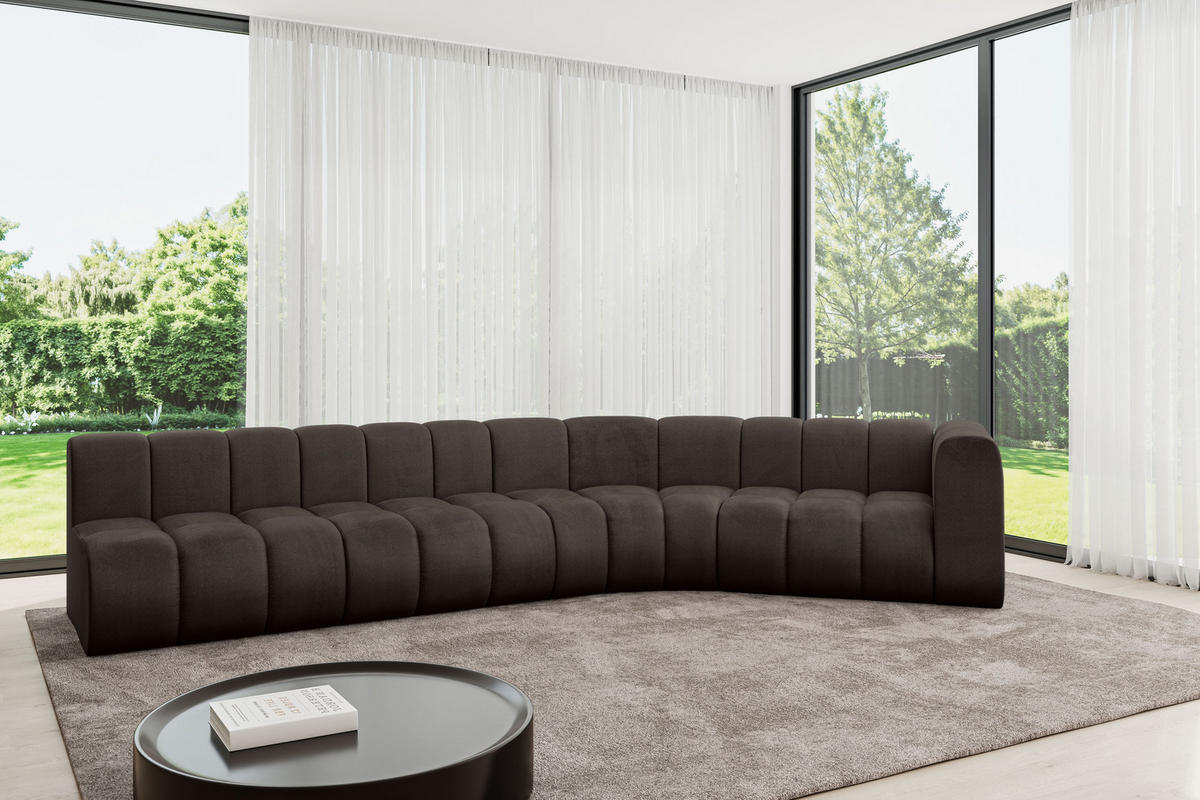 ECKSOFA modulares Sofa Karex-L2 - 399x194x70 cm Braun - Braun, Holzwerkstoff/Textil (399/194cm) - ALTDECOR