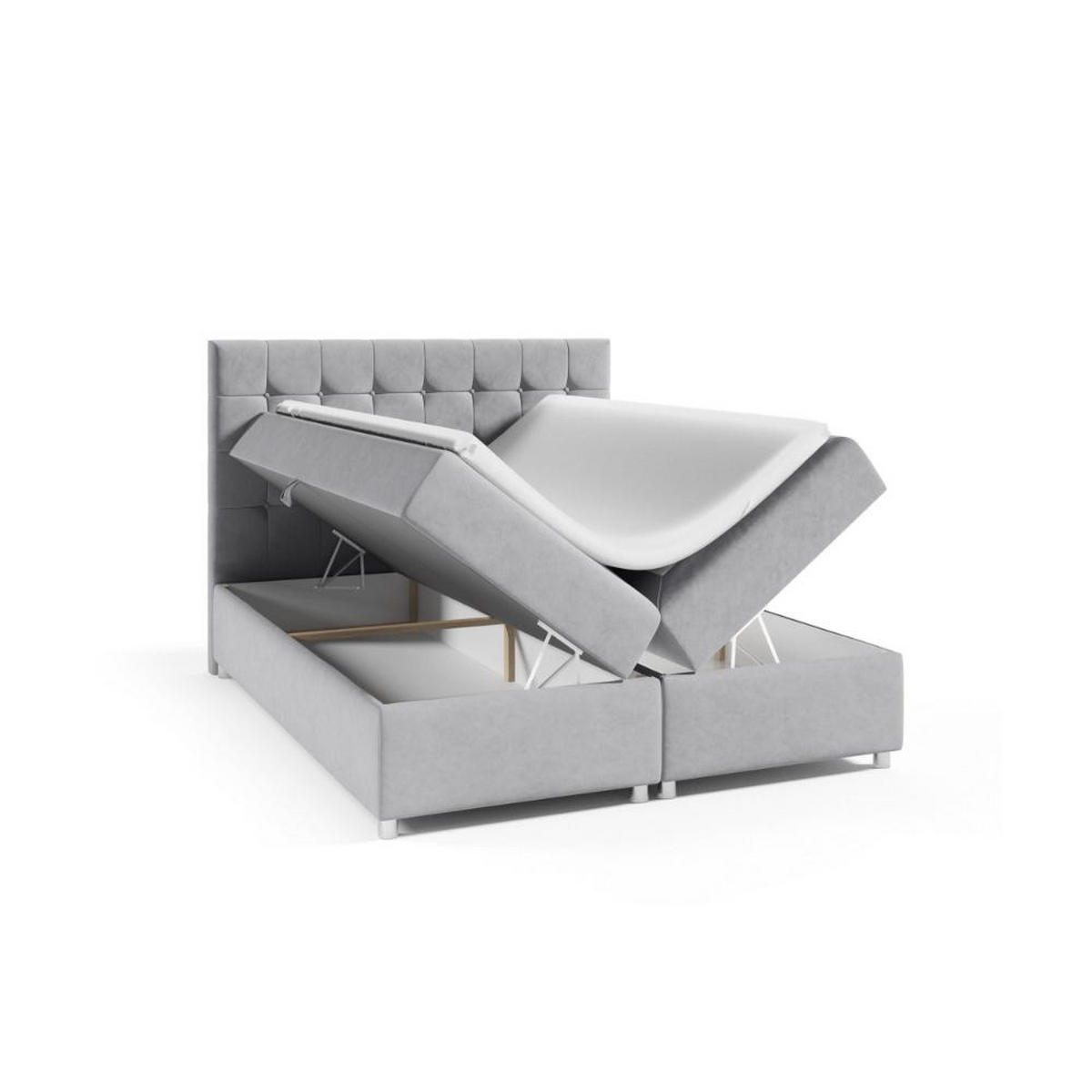 BOXBETT mit Bettkasten Trinity K-9 Bonellfederkern - Silberfarben, Holz/Holzwerkstoff (140/200cm) - Best For Home