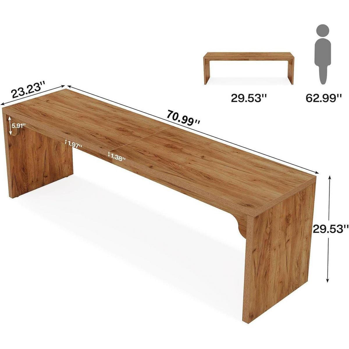 SCHREIBTISCH Computertisch 180 x 59 cm Holzoptik - Braun, Holzwerkstoff (59/180/75cm)