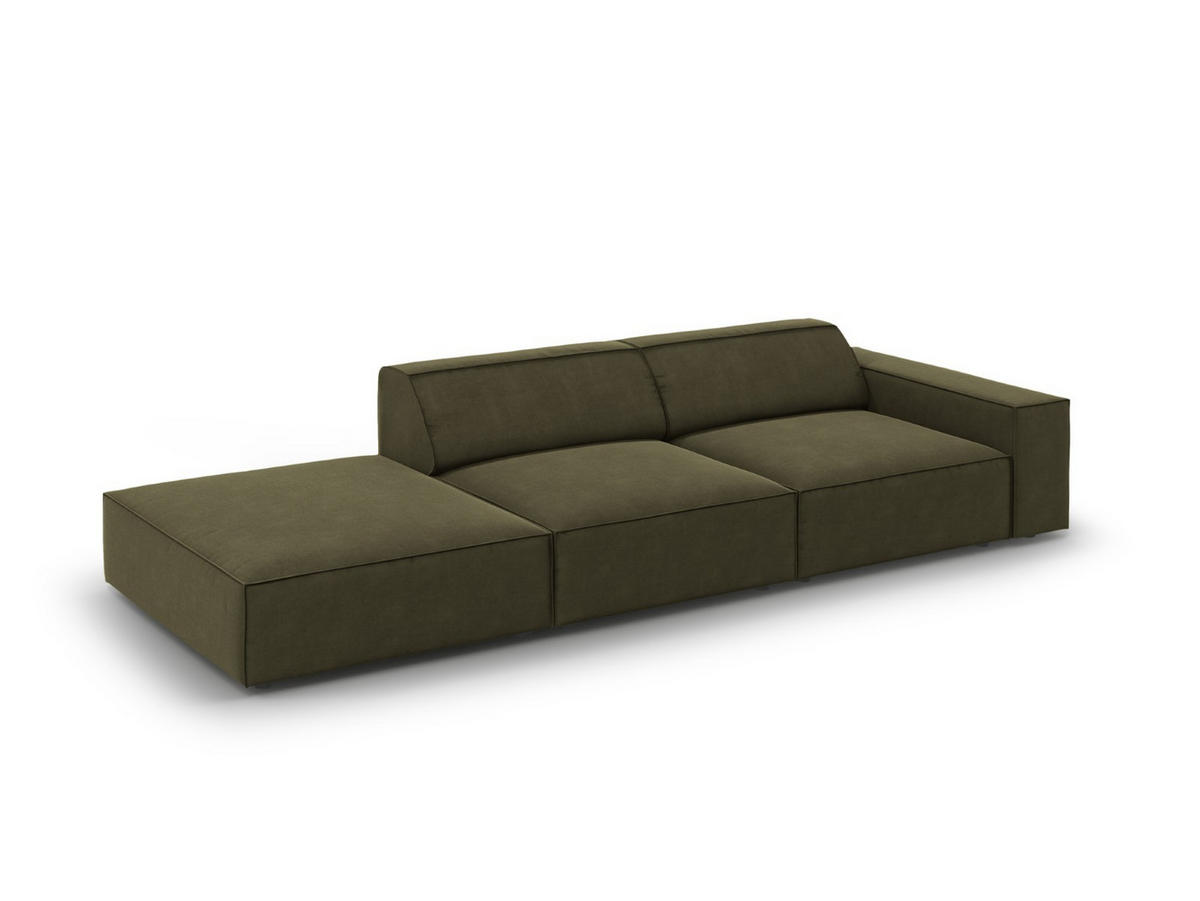 SOFA Jodie aus Samt grün 3 Sitzplätze - Grün, Textil (262/70/102cm) - Micadoni