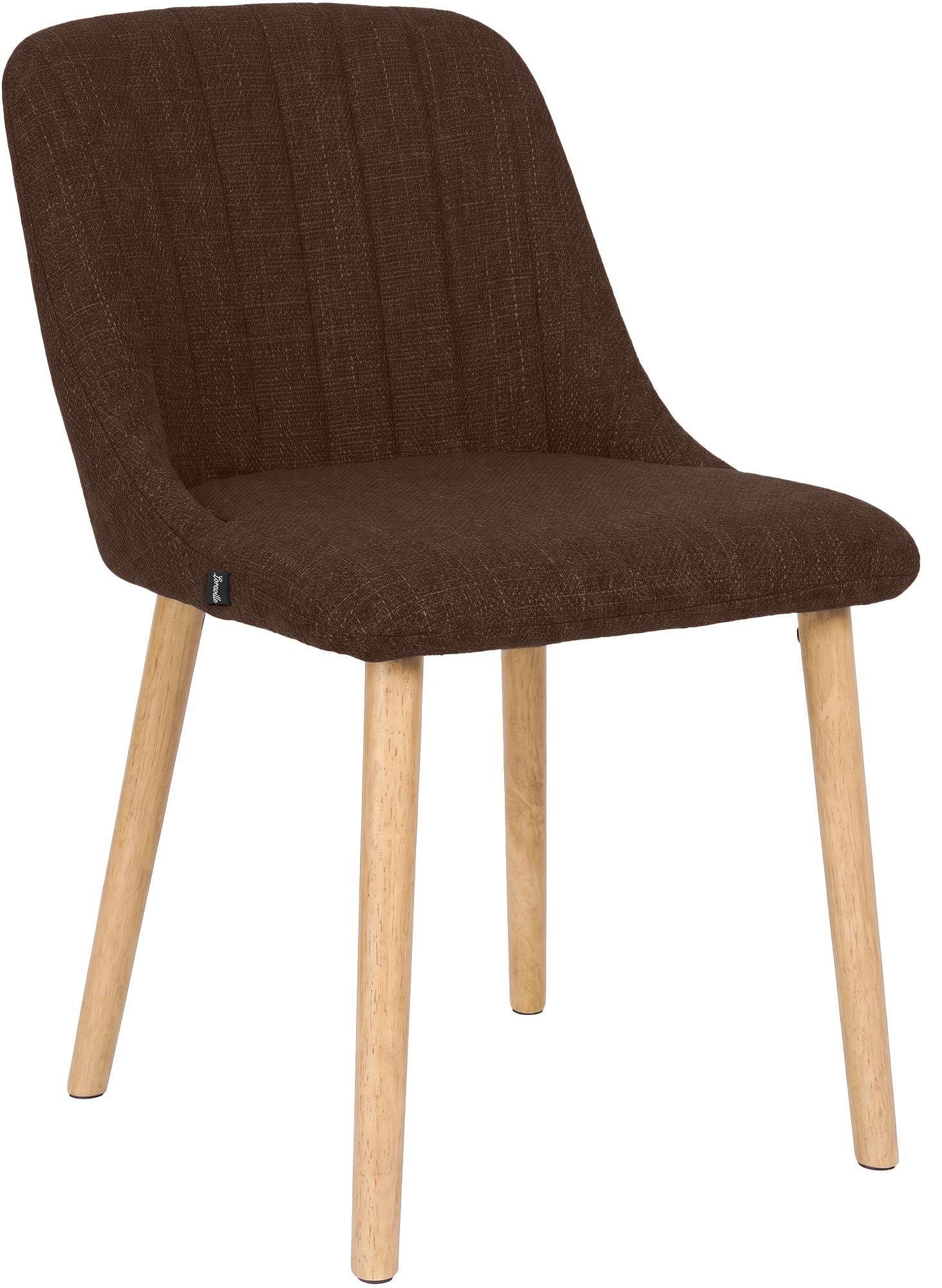 ESSZIMMERSTUHL Stoff Braun - Eukalyptusholzfarben/Braun, Holz/Textil (49/82/56cm) - CLP