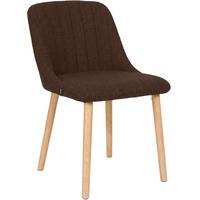ESSZIMMERSTUHL Stoff Braun - Eukalyptusholzfarben/Braun, Holz/Textil (49/82/56cm) - CLP