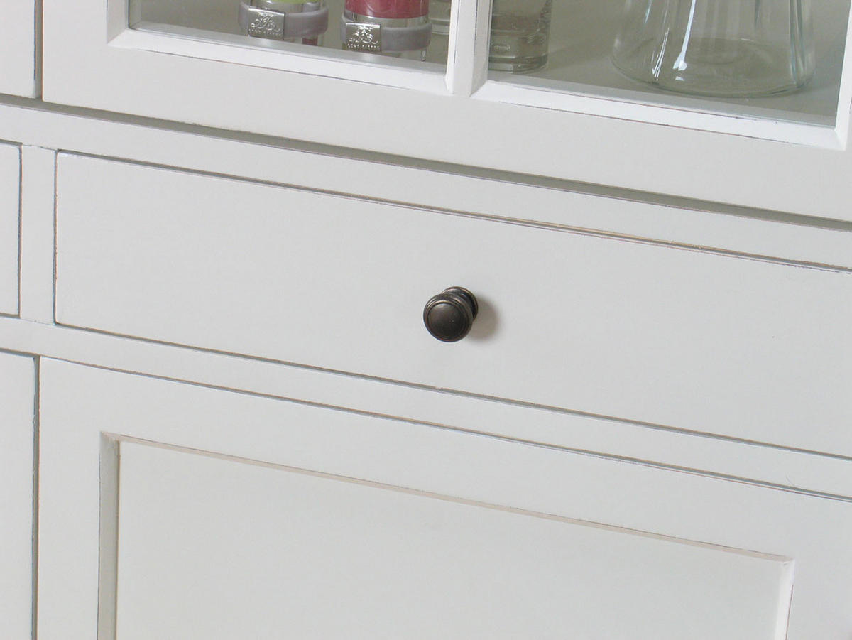 VITRINE Amaretta weiß antik patiniert 110/45/200 cm - Weiß, Holz (110/200/45cm) - ebuy24