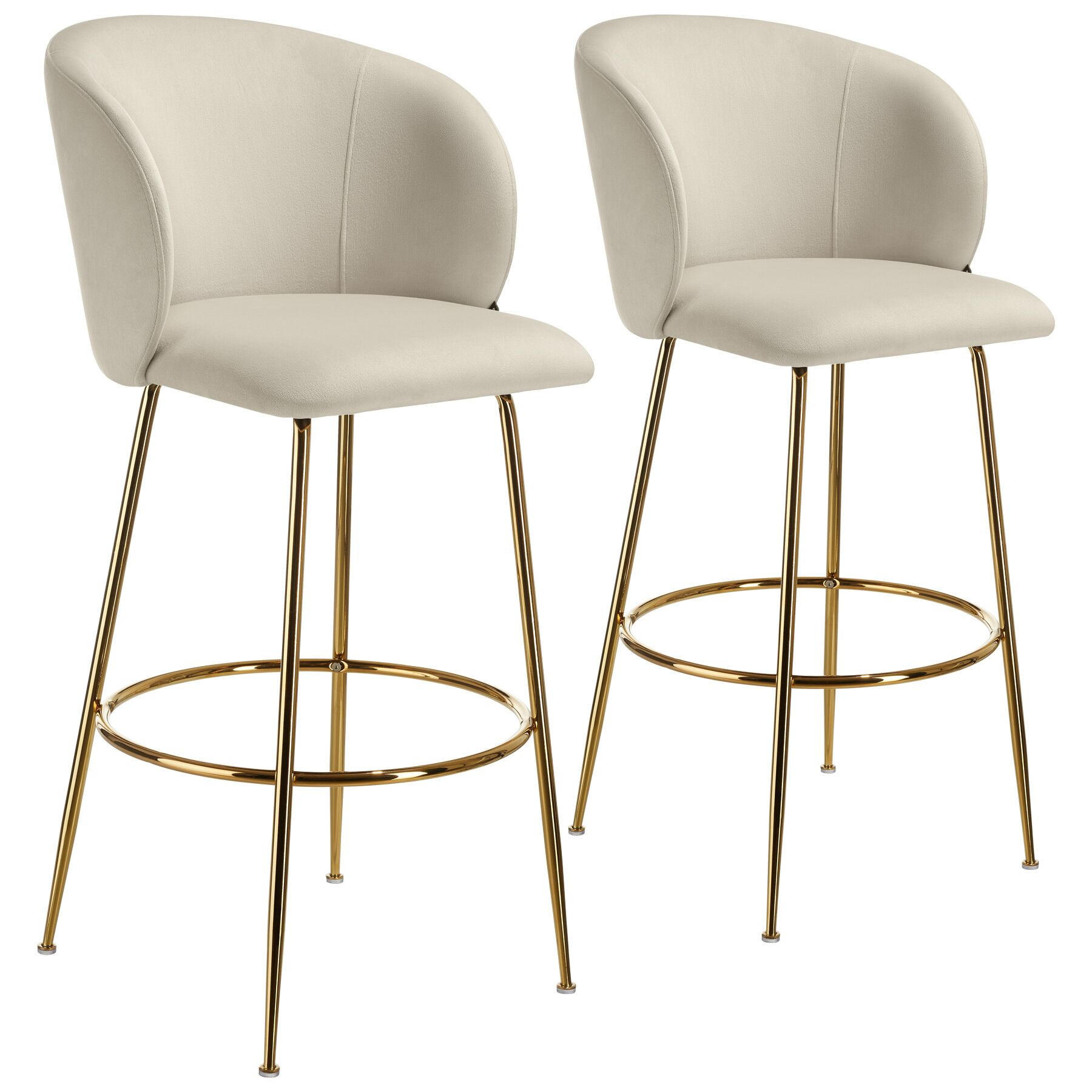 BARSTUHL Luana,51 x 60 x 106 cm, Belastbarkeit 120 kg,creme/gold - Goldfarben/Creme, Kunststoff (51/106/60cm) - tectake
