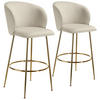 BARSTUHL Luana,51 x 60 x 106 cm, Belastbarkeit 120 kg,creme/gold - Goldfarben/Creme, Kunststoff (51/106/60cm) - tectake