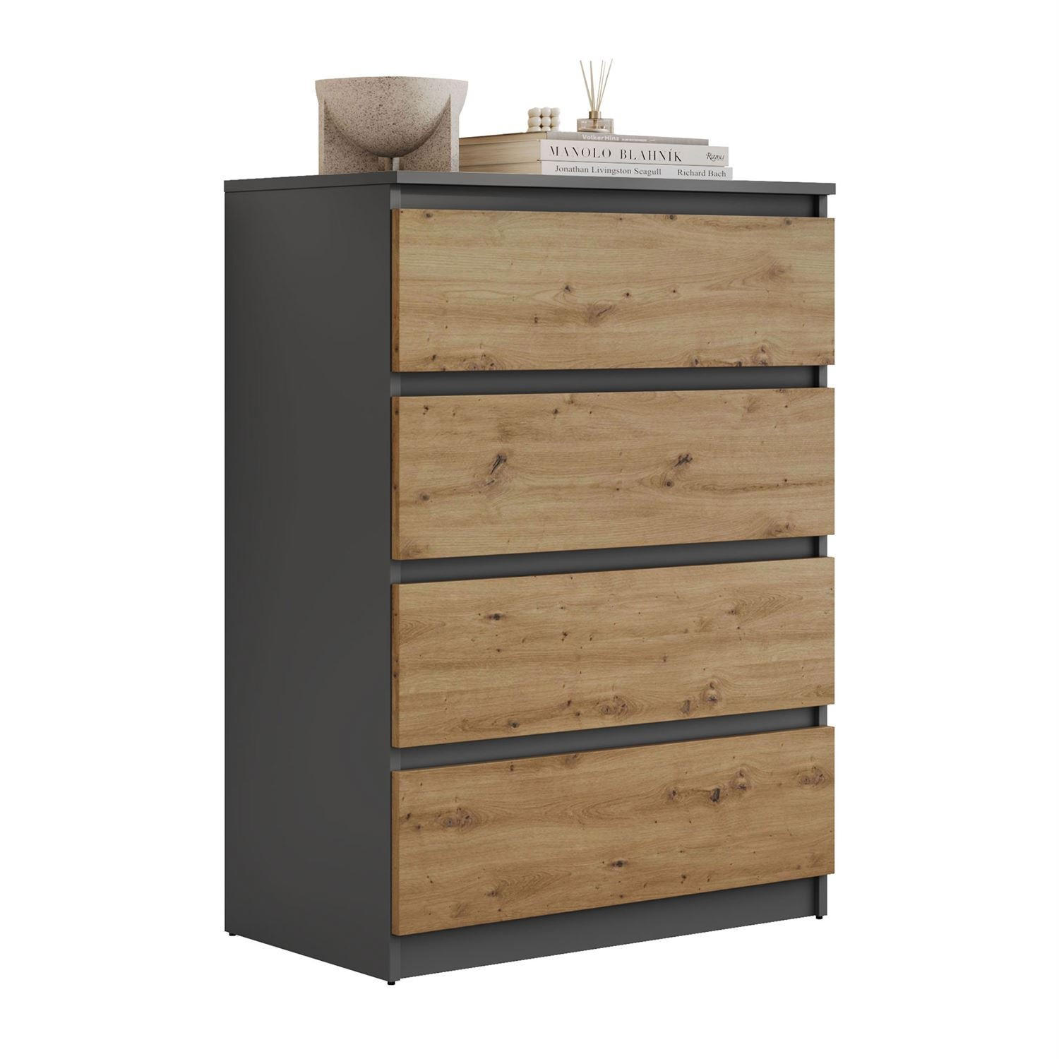 HIGHBOARD HANA M4 70 Artisan Eiche / Anthrazit - Eiche Artisan, Holzwerkstoff (70/97/40cm) - Lookway