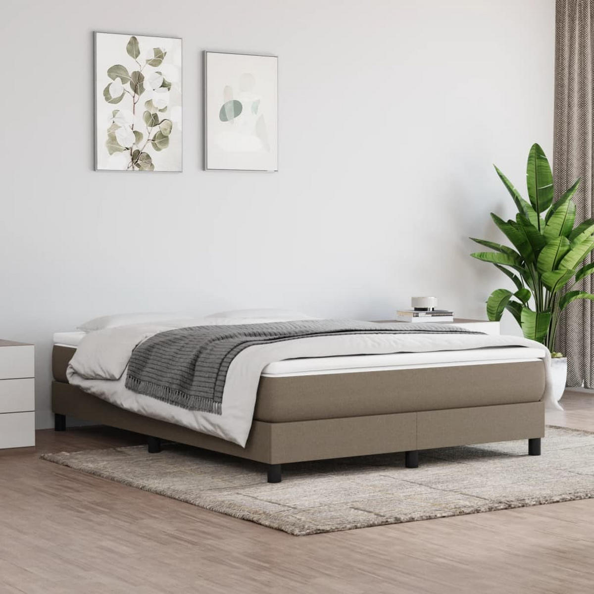 POLSTERBETT Quinlan 140/193 cm - Taupe, Holzwerkstoff (140/190cm) - Nettlife