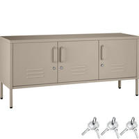 SIDEBOARD Baker, Kippschutz, höhenverstellbare Füße, taupe - Taupe, Metall (120/55.5/37.5cm) - tectake
