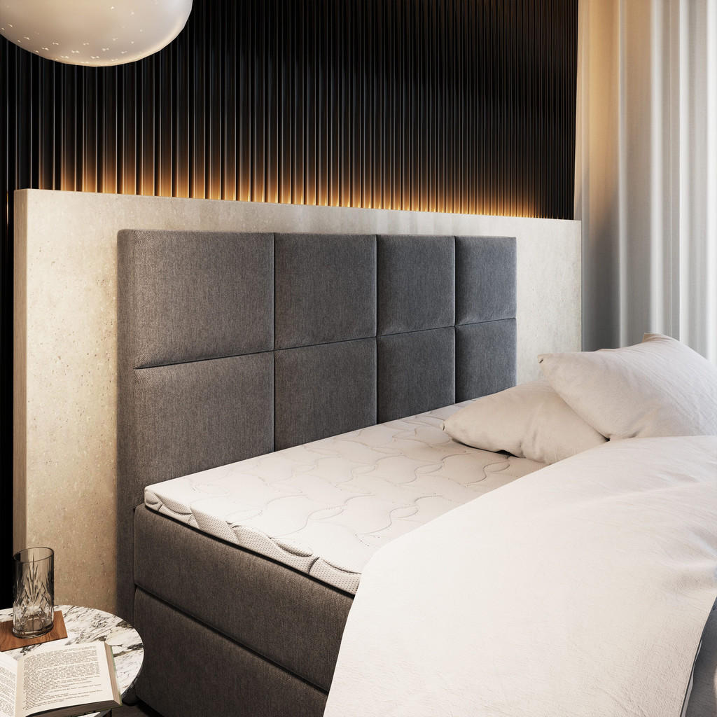 Thumbnail - Masseno Boxbett, Rosa, Holz, H2 + H3, 160x200 cm, Schlafzimmer, Betten, Boxspringbetten