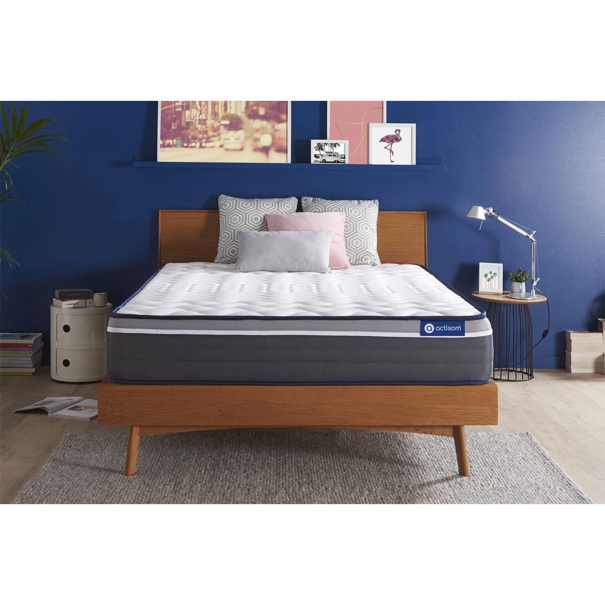 MATRATZE Actiflex plus Taschenfederkern und Memory-Schaum 130 x 190 cm h4 - Weiß, Textil (130/190cm) - ACTISOM