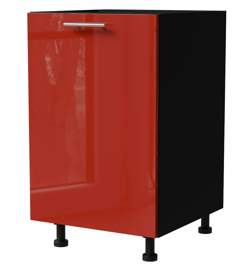 Feldmann-Wohnen Unterschrank Rot, Schwarz 50x82x50 cm