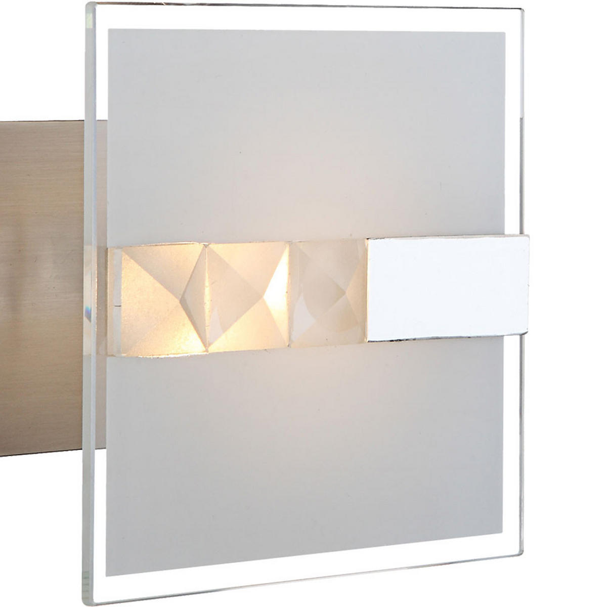 LED WANDLEUCHTE Chrom Silber - Silberfarben, Glas (15/9/12cm) - Globo Lighting