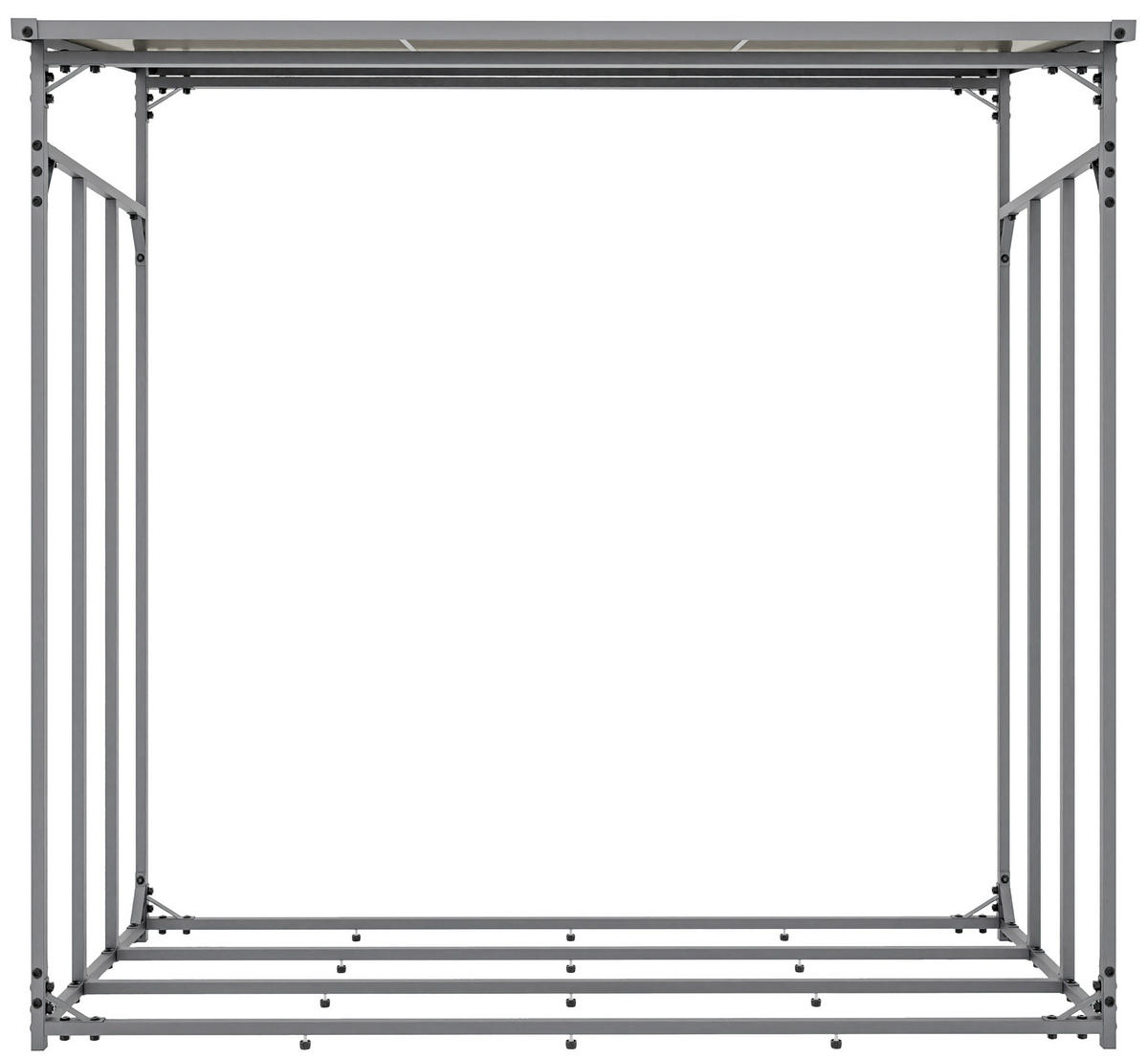 KAMINHOLZREGAL 165/70/165 cm Metall anthrazit - Anthrazit/Schwarz, Metall (165/165/70cm) - CLP