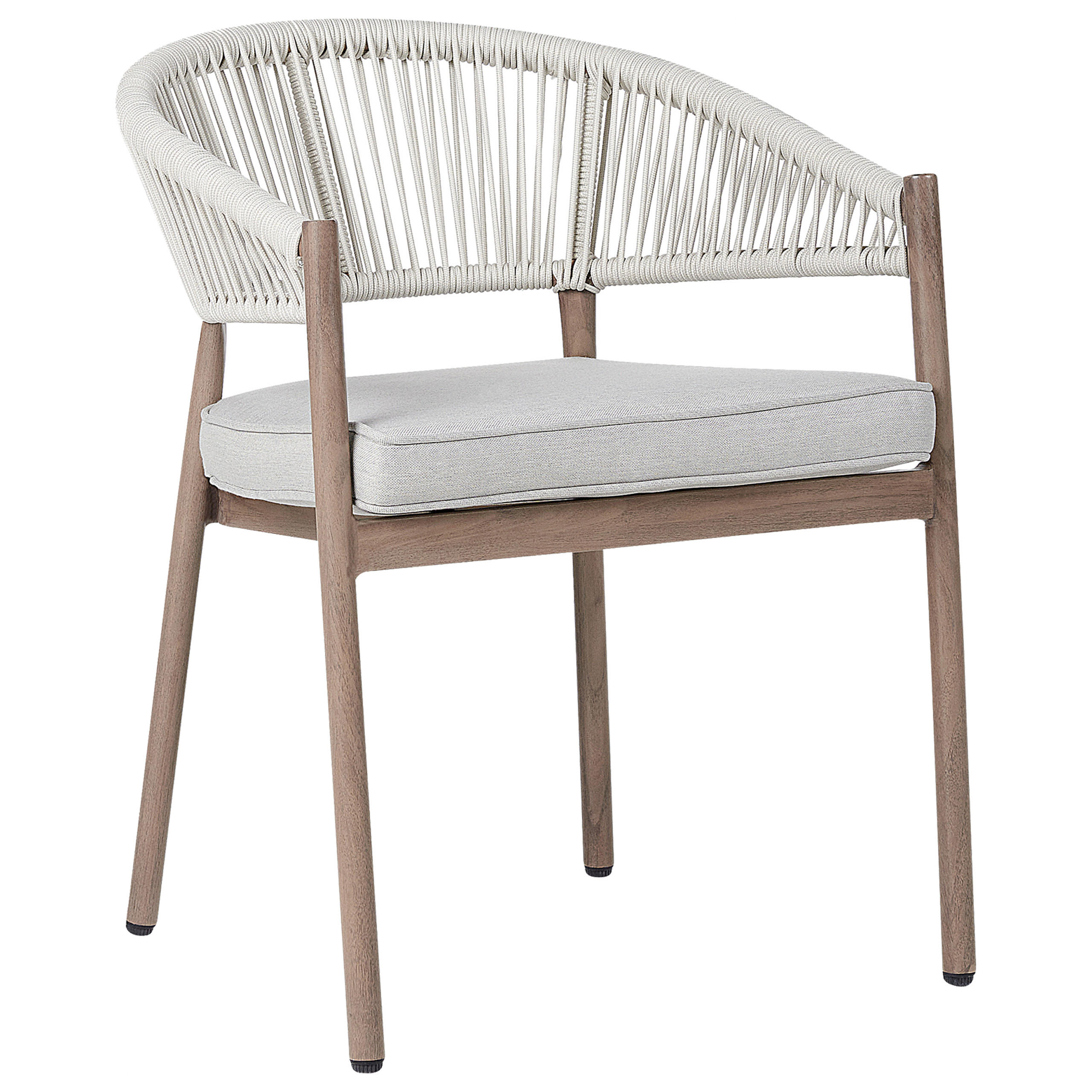 STÜHLE 6er-Set Dunkler Holzfarbton Flavia - Dunkelbraun/Beige, Metall (58/77/62cm) - Beliani