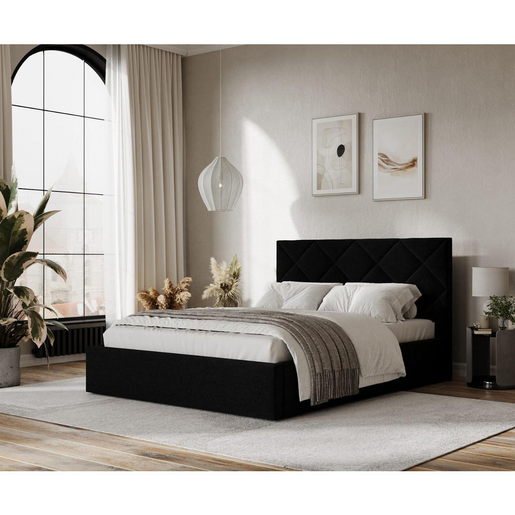 Thumbnail - AltaBeds Polsterbett, Schwarz, Textil, Buche, Kiefer, 180x200 cm, Oeko-Tex® Standard 100, DIN EN 1021-1, Handmade in Eur...