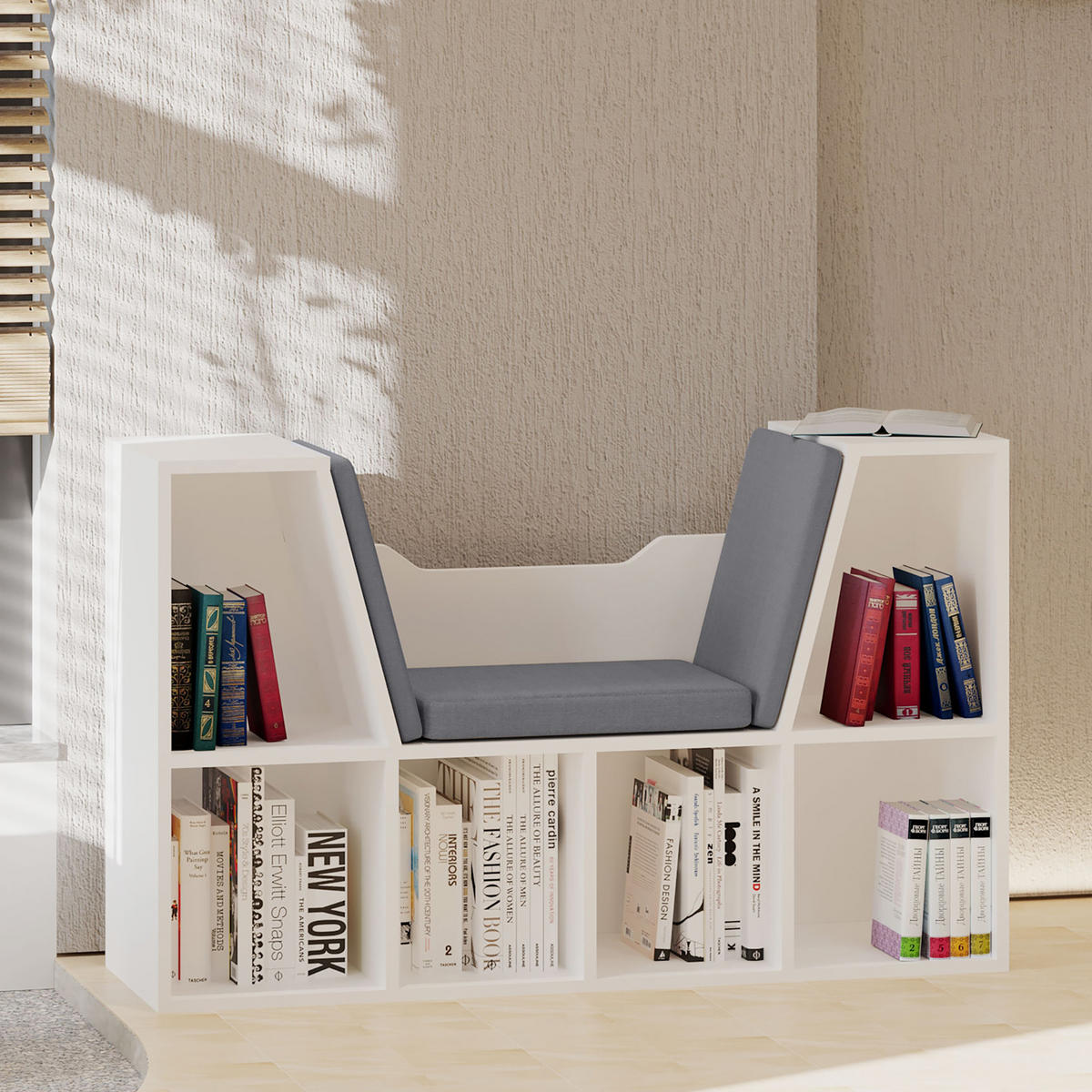 REGAL DE-15456 2-in-1 mit Sitzkissen Grau - Grau, Holzwerkstoff (30/61/102cm) - ComfortXL