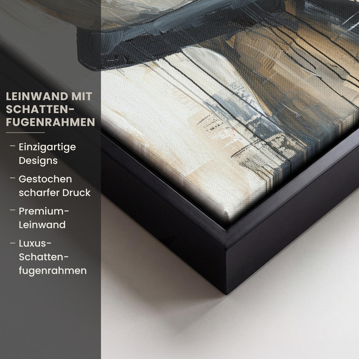 LEINWAND Bilder mit Rahmen - Abstrakt - Liebe - Schwarz und weiß - Modern - 20x30 - Schwarz, Textil (20/30cm) - MuchoWow