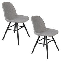 ESSZIMMERSTUHL Albert Kuip Soft Hellgrau - 2 er Set - Grau, Textil (49/81.5/55cm) - Zuiver