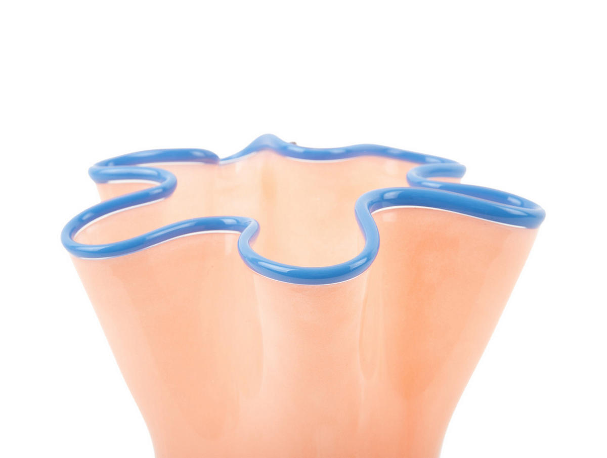 VASE Ruffles 19.5/19.5/22 cm - Orange, Glas (19.5/22cm) - Present Time