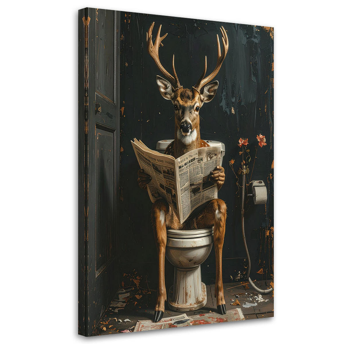 LEINWANDBILD Tiere 80x120cm - Schwarz, Textil (80/120cm) - Feeby