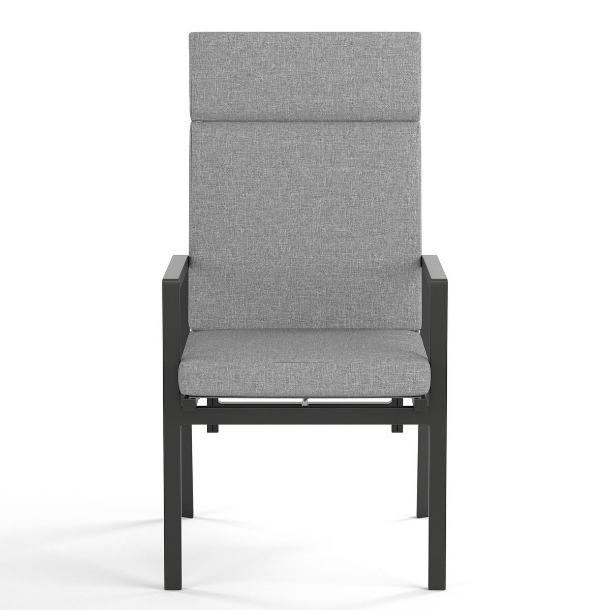 GARTENESSGRUPPE - 7-teilig - Aluminium / Polyester - Anthrazit / Grau - Anthrazit, Glas/Textil - home24