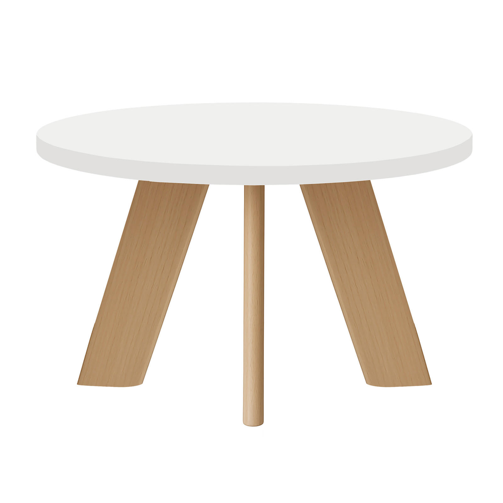 COUCHTISCH LEX Durchmesser 60 cm, Minimalistisch und zeitlos - Eiche Weiß/Natur - Weiß/Naturfarben, Holz (60/60/41cm) - Dekori_Interiors