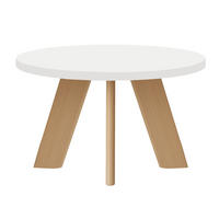 COUCHTISCH LEX Durchmesser 60 cm, Minimalistisch und zeitlos - Eiche Weiß/Natur - Weiß/Naturfarben, Holz (60/60/41cm) - Dekori_Interiors
