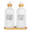 SEIFENSPENDER SET 500ml mit Tablett (3-tlg.) - Weiß, Glas (8.8/20.6/17.4cm) - Intirilife
