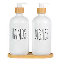 SEIFENSPENDER SET 500ml mit Tablett (3-tlg.) - Weiß, Glas (8.8/20.6/17.4cm) - Intirilife